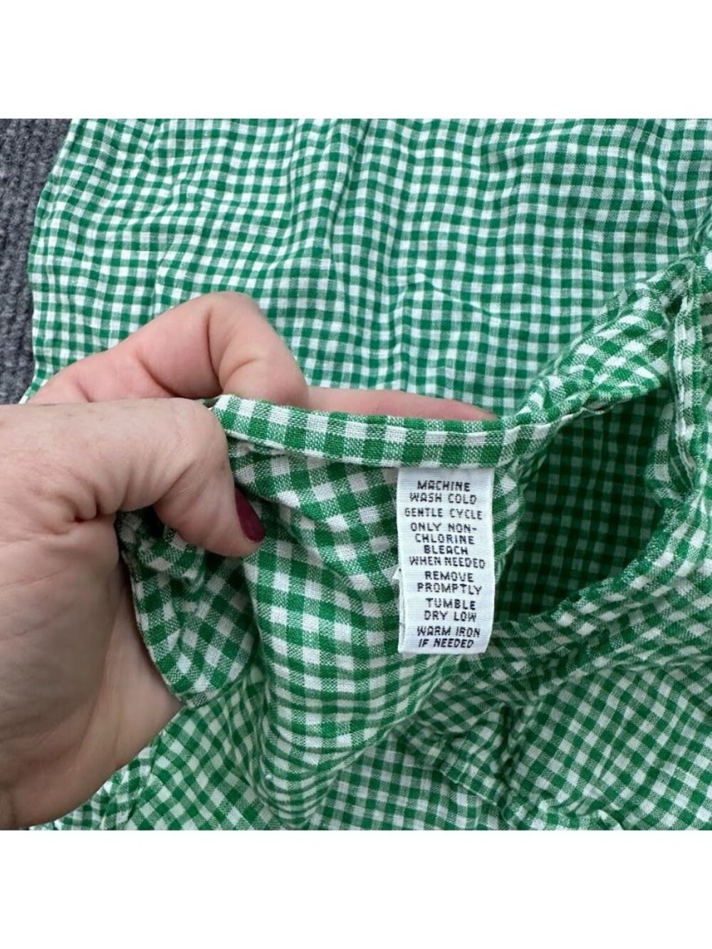 Ralph Lauren 100% Linen Classic Fit SS Button Up Green Gingham Plaid Mens Sz XLT - Picture 5 of 8